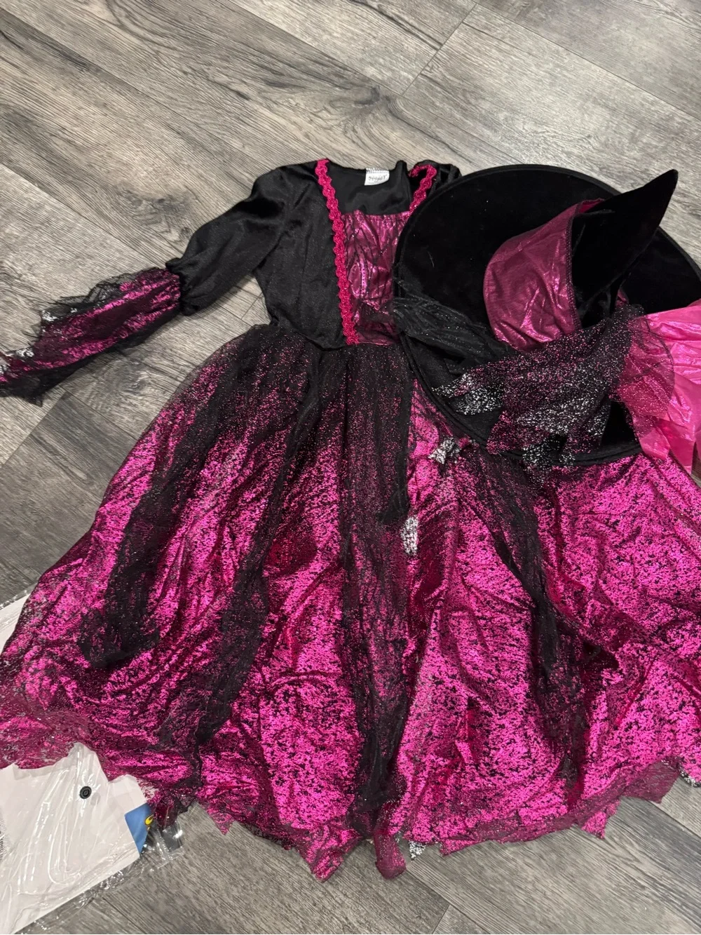 Witch Costume Dress and Hat - Pink and Black